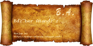 Báber Atanáz névjegykártya